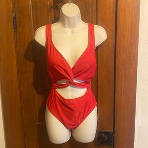 Cute red one piece bathing suit size Small NWOT